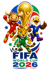FIFA world cup 2026 logo mascots illustration