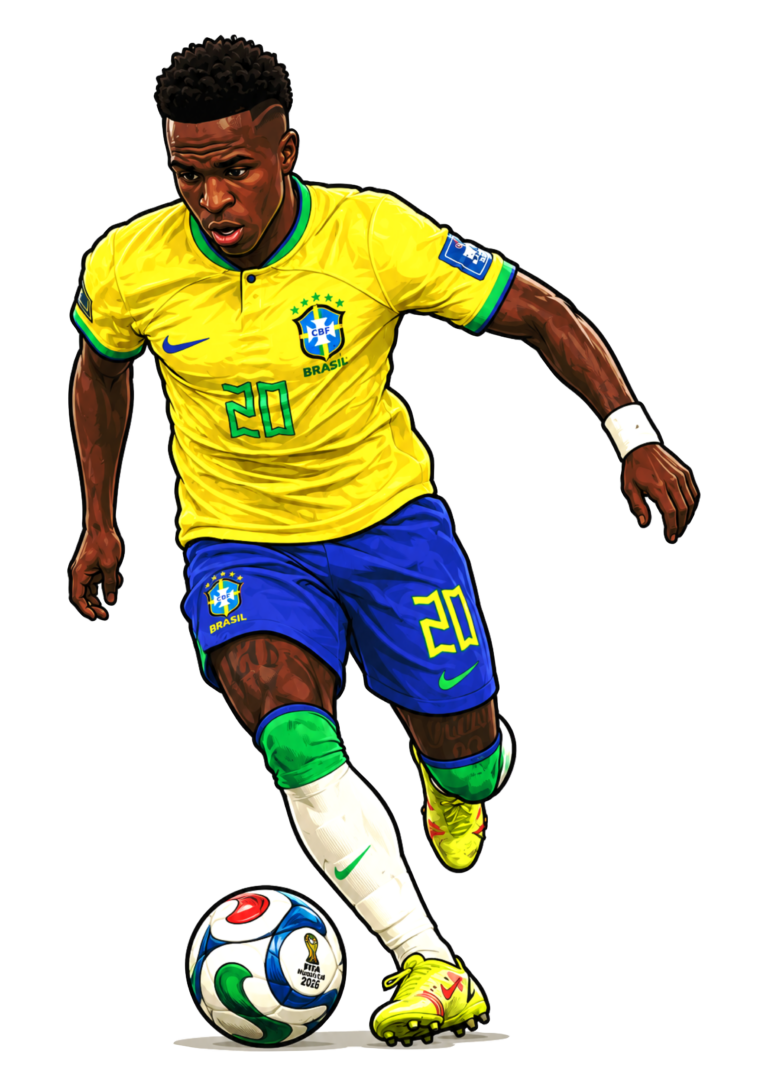 Vinicius Junior jogador da seleção brasileira copa do mundo 2026 png