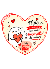 adesivo para o dia das mães em formato de coração
