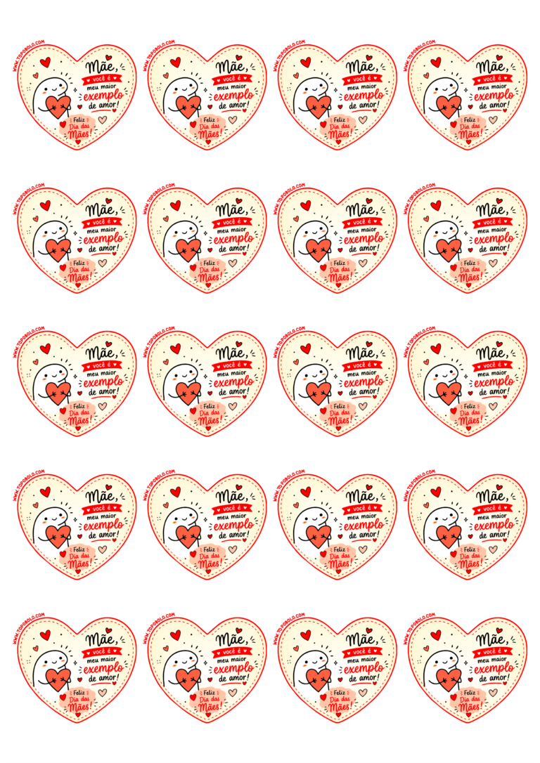 Adesivo em formato de coração para imprimir com tema dia das mães decoração criativa para mimos e presentes flork of cows 20 imagens png