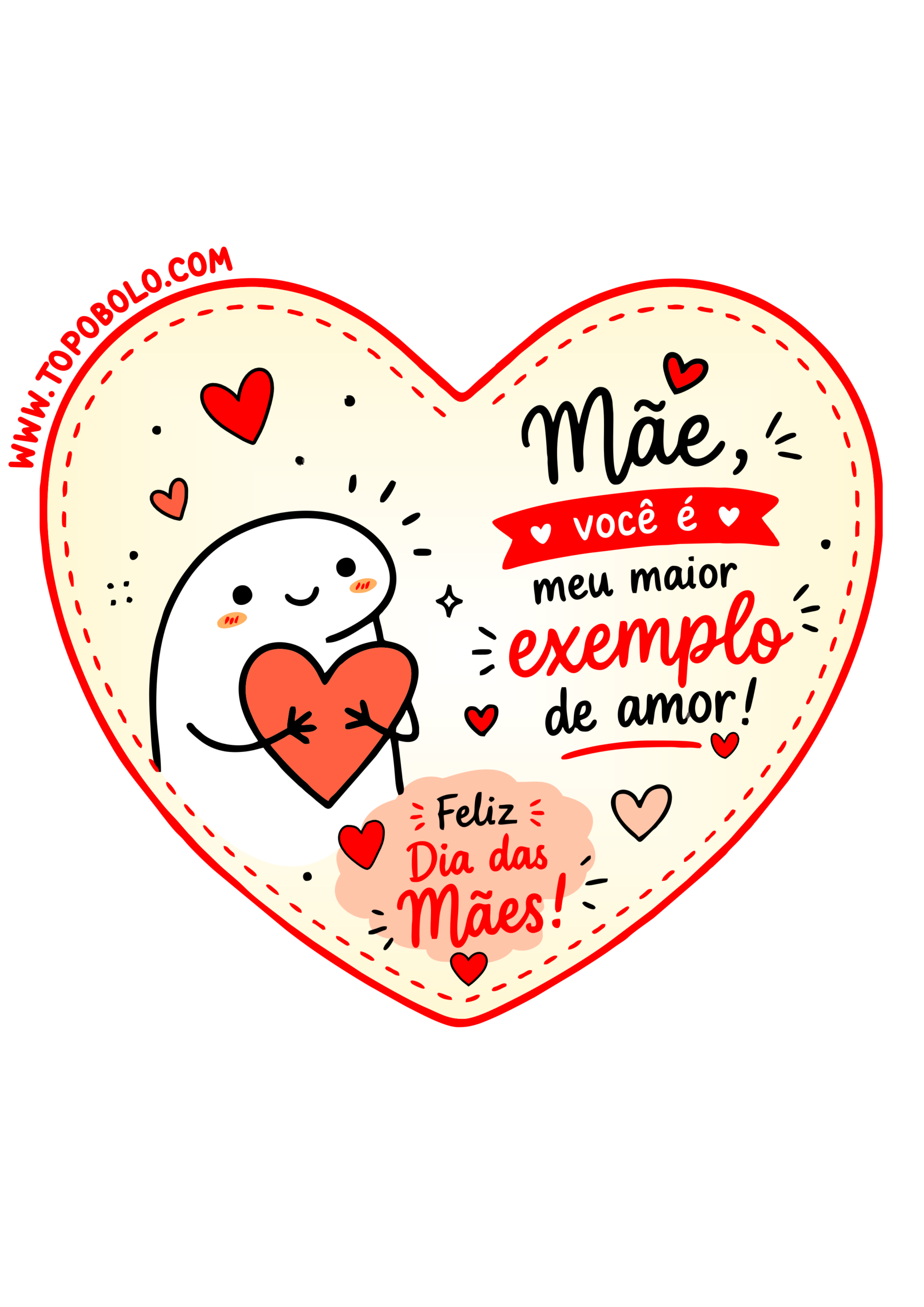 Adesivo em formato de coração para imprimir com tema dia das mães decoração criativa para mimos e presentes flork of cows png