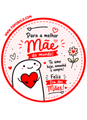 adesivo redondo com frase para o dia das mães flork  artes para imprimir
