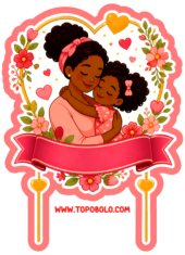 cake topper red happy mothers day black