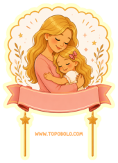 cake topper red happy mothers day blonde