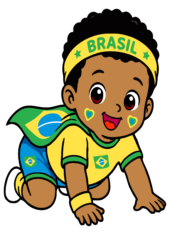 copa do mundo bebezinho negro torcedor do Brasil