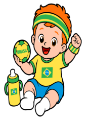 copa do mundo bebezinho ruivo torcedor do Brasil