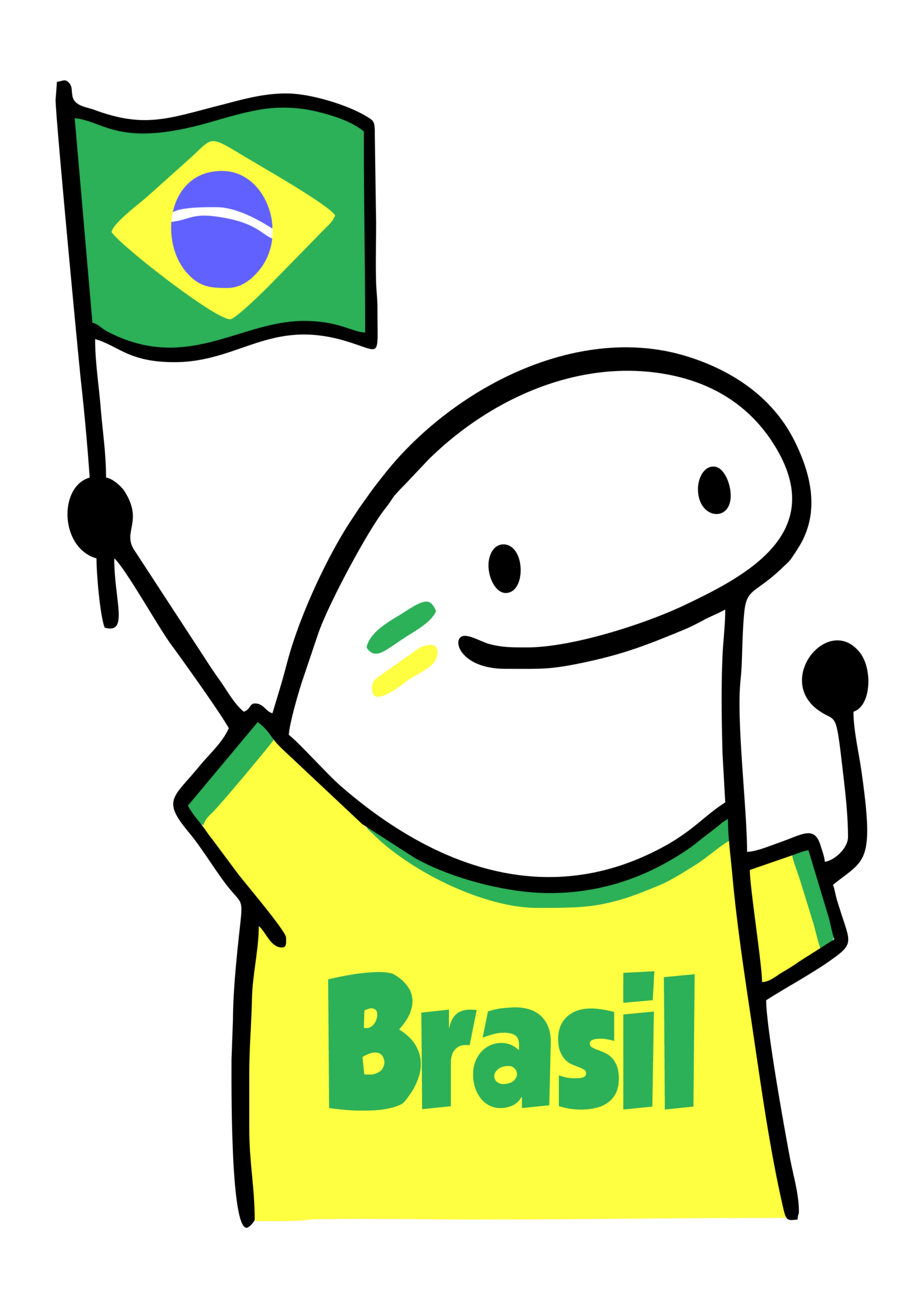 Flork torcedor do Brasil copa do mundo 2026 rumo ao hexa png