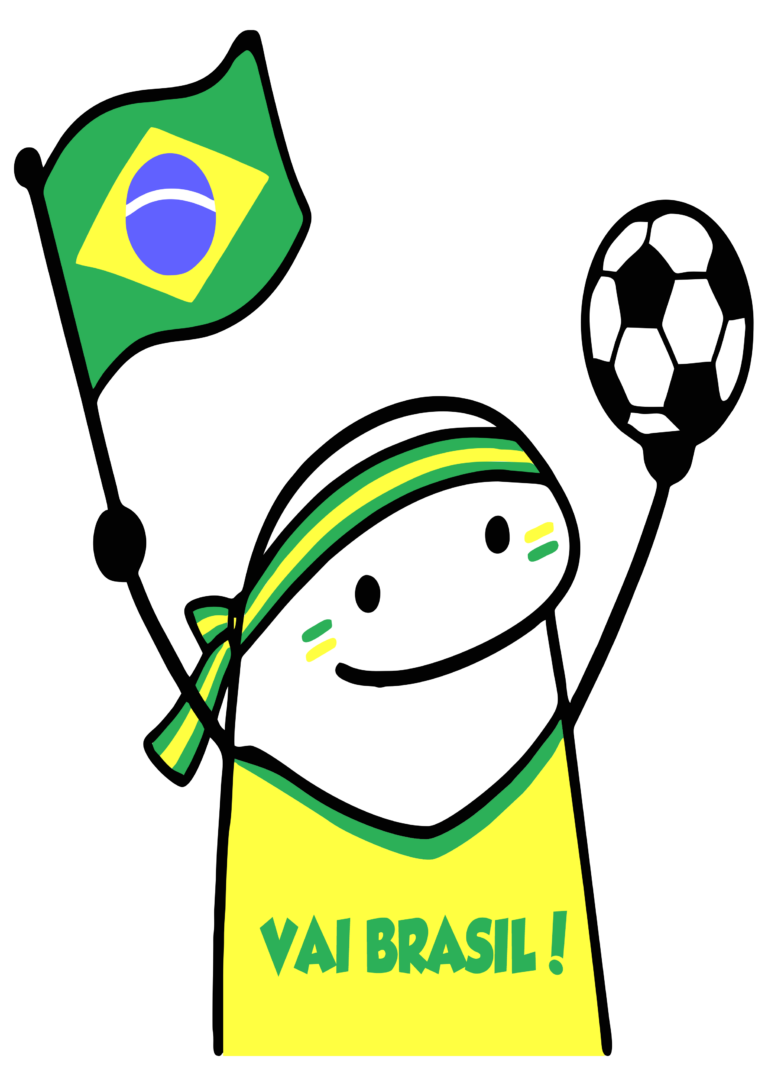 Flork torcedor do Brasil copa do mundo 2026 rumo ao hexa desenho engraçado clipart png