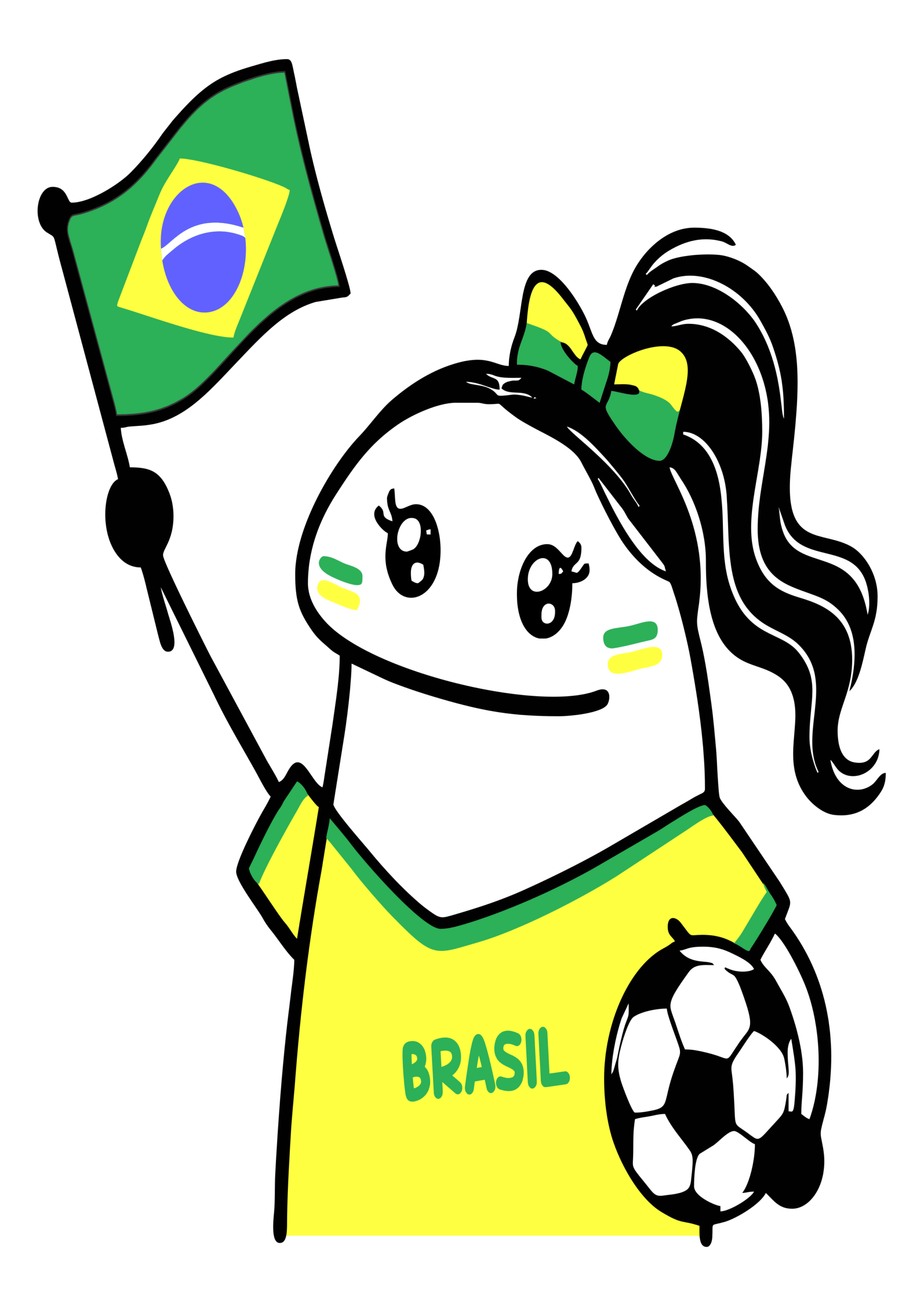 Brazilian flork fan girl soccer world cup 2026 funny image png
