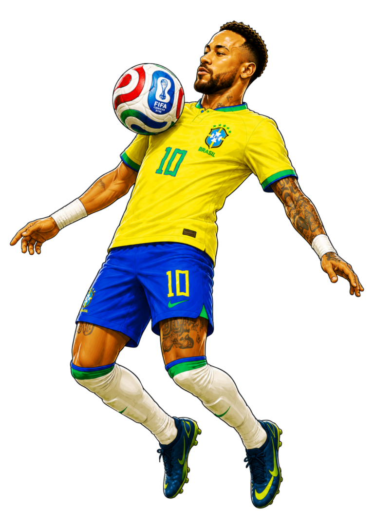 Neymar Jr jogador da seleção brasileira copa do mundo 2026 dominando a bola no peito png