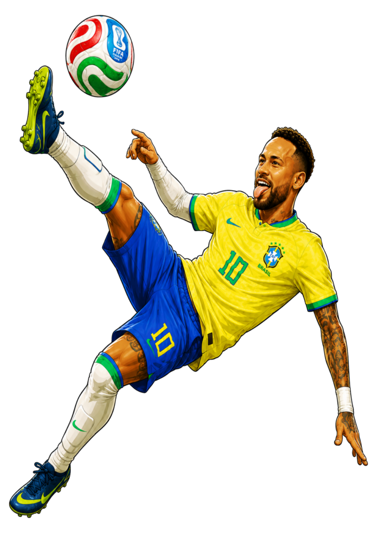 Neymar Jr jogador da seleção brasileira copa do mundo 2026 chute de voleio png