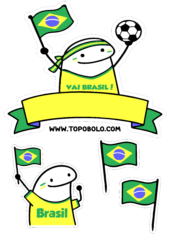 topo de bolo flork of cows copa do mundo 2026 torcedor do brasil
