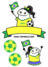 topo de bolo flork of cows copa do mundo 2026 torcedora do brasil